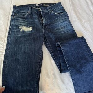 7 For All Mankind Men's Dark Blue Skinny Jeans